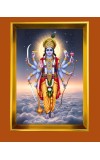 Lord Vishnu Golden Photo Frame - 16x20 Inches | Elegant Wooden Frame For Home, Office & Temple Decoration | Spiritual Wall & Table Decor And Gift Item (F9707)