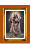 Divine Krishna Golden Photo Frame - 12x16 Inches | Elegant Wooden Frame For Home, Office & Temple Decoration | Spiritual Wall & Table Decor And Gift Item (F9425)