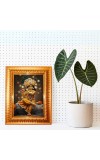 Divine Krishna Golden Designer Photo Frame | 14x18 Inch Religious Wall Hanging Frame For Home, Office Decoration and Spiritual Gift Item (M4)