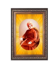 Swami Vivekananda Spiritual Guru Digital Photo In Designer Frame, Size 10x16 Inch | Hindu Religious Picture For Home Temple, Office & Gift | Wall Art & Pooja Decor (F10470)