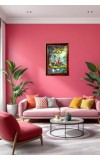 Lord Krishna And Radha Photo Frame For Wall & Table | 7x9 Inch Golden Cherry Finish | Decorative Lord Krishna And Radha Photo Frame For Home, Office & Pooja Room (F11361)