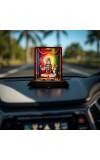 Car Desk/Table Top Lord Shiva Wooden Photo Stand 3x4 Inches, Compact & Stylish Spiritual Display For Car, Home & Office (Pack Of 1) (F14311)