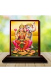 Car Desk/Table Top Goddess Lakshmi Wooden Photo Stand 3x4 Inches, Compact & Stylish Spiritual Display For Car, Home & Office (Pack Of 1) (F14556)