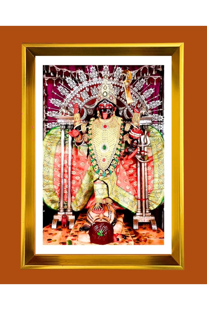 Golden Photo Frame - 12x16 Inches | Elegant Wooden Frame For Home, Office & Temple Decoration | Spiritual Wall & Table Decor And Gift Item (F9664)