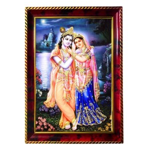 Radha Krishna Photo Frame For Wall & Table | 7x9 Inch Golden Cherry Finish | Decorative Radha Krishna Photo Frame For Home, Office & Pooja Room (F11821) Radha Krishna Photo Frame For Wall & Table | 7x9 Inch Golden Cherry Finish | Decorative Radha Krishna Photo Frame For Home, Office & Pooja Room (F11821)
