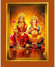 Golden Photo Frame - 10x14 Inches | Elegant Wooden Frame For Home, Office & Temple Decoration | Spiritual Wall & Table Decor and Gift Item
