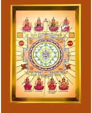 Golden Photo Frame - 10x14 Inches | Elegant Wooden Frame For Home, Office & Temple Decoration | Spiritual Wall & Table Decor and Gift Item
