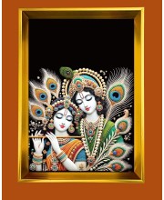 Golden Photo Frame - 10x14 Inches | Elegant Wooden Frame For Home, Office & Temple Decoration | Spiritual Wall & Table Decor and Gift Item
