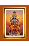 Lord Vishnu Golden Photo Frame - 16x20 Inches | Elegant Wooden Frame For Home, Office & Temple Decoration | Spiritual Wall & Table Decor And Gift Item (F9509)