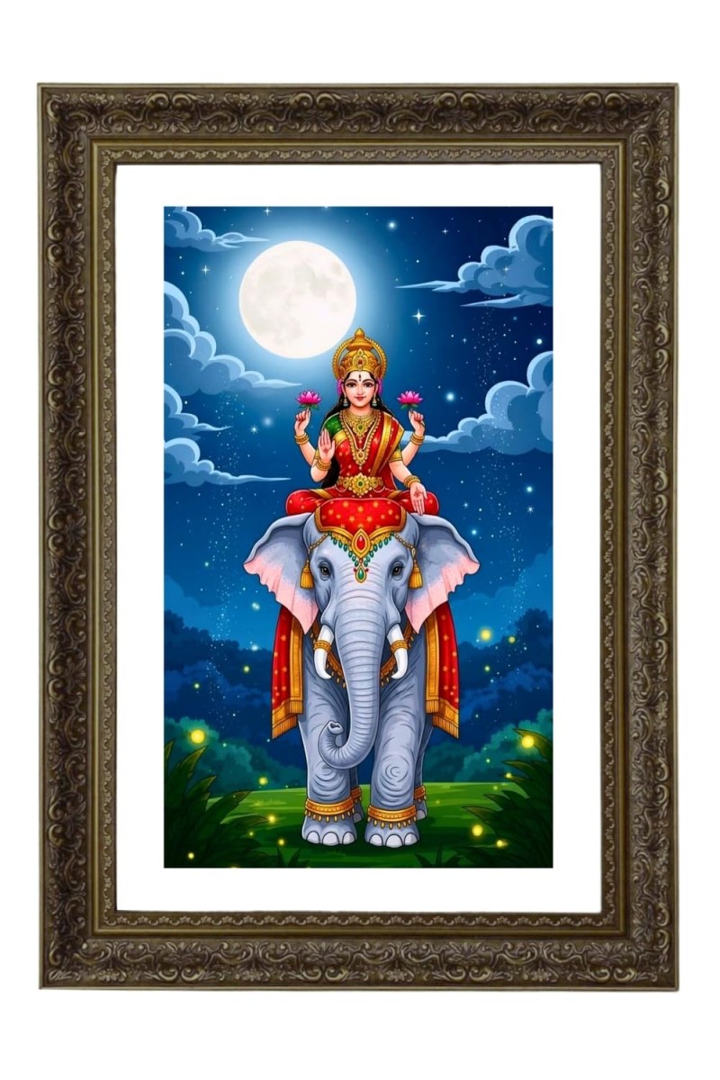 Gajalakshmi, Big Photo Frame - 20x28 Inches For Home,Temple & Office Decoration (F10636)