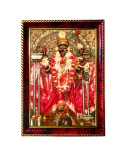 Goddess Shri Maha Kali Photo Frame For Wall & Table | 7x9 Inch Golden Cherry Finish | Decorative Goddess Shri Maha Kali Photo Frame For Home, Office & Pooja Room (F11600)