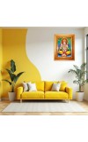 Goddess Gayathri Devi Golden Designer Photo Frame | 18x22 Inch Religious Wall Hanging Frame For Home, Office Decoration and Spiritual Gift Item (M2)