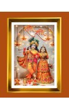 Divine Rdha Krishna Golden Photo Frame - 16x20 Inches | Elegant Wooden Frame For Home, Office & Temple Decoration | Spiritual Wall & Table Decor And Gift Item (F9455)