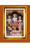 Lord Ram,Sita LordLakhsman,Lord Hanuman Golden Photo Frame - 10x14 Inches | Elegant Wooden Frame For Home, Office & Temple Decoration | Spiritual Wall & Table Decor and Gift Item