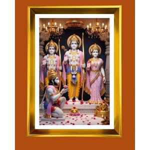 Lord Ram,Sita LordLakhsman,Lord Hanuman Golden Photo Frame - 10x14 Inches | Elegant Wooden Frame For Home, Office & Temple Decoration | Spiritual Wall & Table Decor and Gift Item Lord Ram,Sita LordLakhsman,Lord Hanuman Golden Photo Frame - 10x14 Inches | Elegant Wooden Frame For Home, Office & Temple Decoration | Spiritual Wall & Table Decor and Gift Item