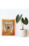 Shiva Lingam Golden Designer Photo Frame | 10x14 Inch Religious Wall Hanging Frame For Home & Office Decoration | Hindu Deity Spiritual Gift Item