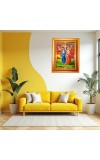 Chaitanya Mahaprabhu Nityananda Golden Designer Photo Frame | 10x14 Inch Religious Wall Hanging Frame For Home & Office Decoration | Hindu Deity Chaitanya Mahaprabhu Nityananda Spiritual Gift Item
