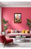 Lord Vishwakarma Photo Frame For Wall & Table | 7x9 Inch Golden Cherry Finish | Decorative Lord Vishwakarma Photo Frame For Home, Office & Pooja Room (F11404)