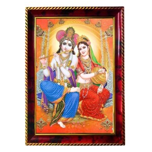 Radha Krishna Photo Frame For Wall & Table | 7x9 Inch Golden Cherry Finish | Decorative Radha Krishna Photo Frame For Home, Office & Pooja Room (F11833) Radha Krishna Photo Frame For Wall & Table | 7x9 Inch Golden Cherry Finish | Decorative Radha Krishna Photo Frame For Home, Office & Pooja Room (F11833)