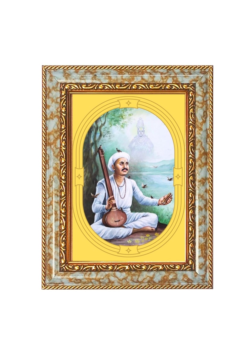 Sant Namdev Maharaj Spiritual Guru Digital Photo In Designer Frame, Size 16x20 Inch | Hindu Religious Picture For Home Temple, Office & Gift | Wall Art & Pooja Decor (F10410)