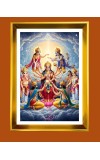 Devi Durga Golden Photo Frame - 16x20 Inches | Elegant Wooden Frame For Home, Office & Temple Decoration | Spiritual Wall & Table Decor And Gift Item (F9891)