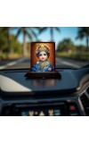 Car Desk/Table Top Lord Little Krishna Wooden Photo Stand 3x4 Inches, Compact & Stylish Spiritual Display For Car, Home & Office (Pack Of 1) (F14230)