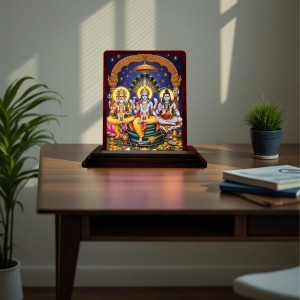 Car Desk/Table Top Lord Vishnu Shankar Bramha Wooden Photo Stand 3x4 Inches, Compact & Stylish Spiritual Display For Car, Home & Office (Pack Of 1) (F15146) Car Desk/Table Top Lord Vishnu Shankar Bramha Wooden Photo Stand 3x4 Inches, Compact & Stylish Spiritual Display For Car, Home & Office (Pack Of 1) (F15146)