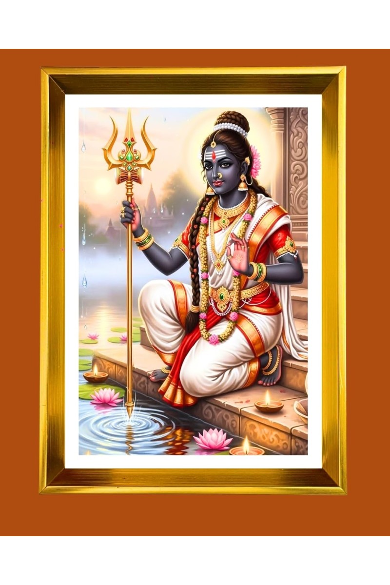 Lord Shiva Golden Photo Frame - 16x20 Inches | Elegant Wooden Frame For Home, Office & Temple Decoration | Spiritual Wall & Table Decor And Gift Item (F9737)