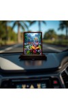 Car Desk/Table Top Lord Krishna Wooden Photo Stand 3x4 Inches, Compact & Stylish Spiritual Display For Car, Home & Office (Pack Of 1) (F14400)