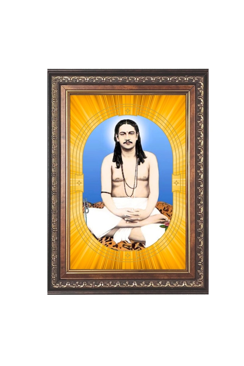 Swami_Nigamananda_Paramahansa Spiritual Guru Digital Photo In Designer Frame, Size 8x12 Inch | Hindu Religious Picture For Home Temple, Office & Gift | Wall Art & Pooja Decor (F10467)