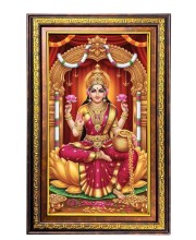 Goddess Lakshmi Digital Golden Balck Color Photo Frame | Hindu Religious Wall Decor | 10x16 Inches - Inspirational Wall Art For Office, Home Decor - Ideal Spiritual Gift (F16495)