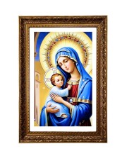 Virgin Mary And Baby Jesus Big Photo Frame - 20x28 Inches For Home,Temple & Office Decoration (F11268)