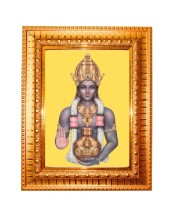 Lord Dhanvantari Golden Designer Photo Frame | 10x14 Inch Religious Wall Hanging Frame For Home & Office Decoration | Hindu Deity Lord Dhanvantari Spiritual Gift Item