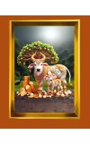 Golden Photo Frame - 10x14 Inches | Elegant Wooden Frame For Home, Office & Temple Decoration | Spiritual Wall & Table Decor and Gift Item