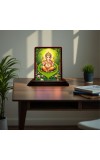 Car Desk/Table Top Lord Ganesha Wooden Photo Stand 3x4 Inches, Compact & Stylish Spiritual Display For Car, Home & Office (Pack Of 1) (F14526)