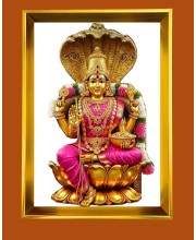 Mata Laxmi Golden Photo Frame - 10x14 Inches | Elegant Wooden Frame For Home, Office & Temple Decoration | Spiritual Wall & Table Decor And Gift Item (F9807)