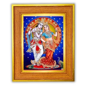 Radha And Krishna Photo Frame 18x22 Inches-Brown Wooden Frame For Home, Office & Temple Decoration And Gifting (F6473) Radha And Krishna Photo Frame 18x22 Inches-Brown Wooden Frame For Home, Office & Temple Decoration And Gifting (F6473)