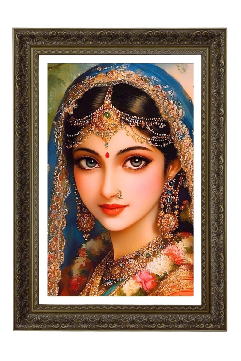 Radha Rani Big Photo Frame - 20x28 Inches For Home,Temple & Office Decoration (F11072)