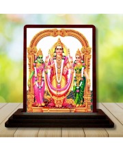 Car Desk/Table Top Lord Murugan Wooden Photo Stand 3x4 Inches, Compact & Stylish Spiritual Display For Car, Home & Office (Pack Of 1) (F14541)
