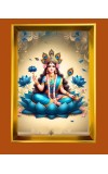 Mata Lakhsmi Golden Photo Frame - 18x22 Inches | Elegant Wooden Frame For Home, Office & Temple Decoration | Spiritual Wall & Table Decor And Gift Item (F9862)