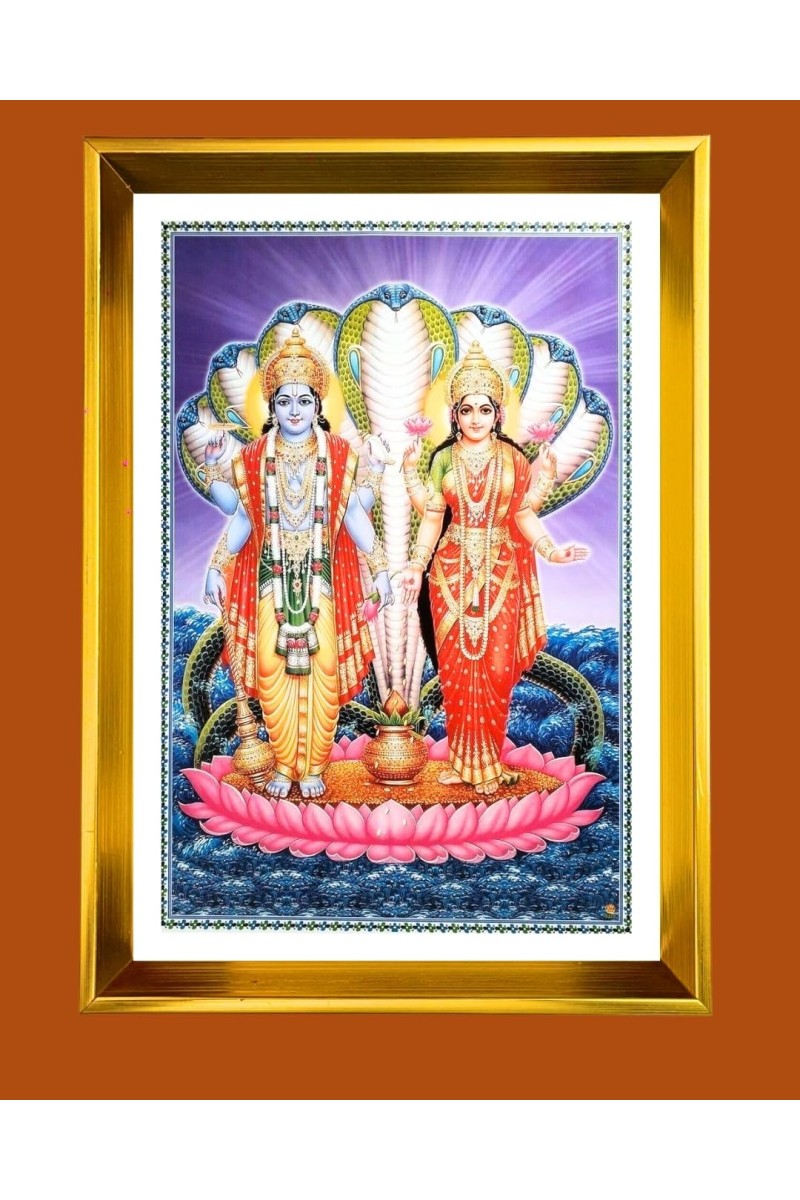 Golden Photo Frame - 10x14 Inches | Elegant Wooden Frame For Home, Office & Temple Decoration | Spiritual Wall & Table Decor and Gift Item