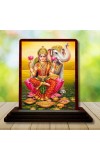 Car Desk/Table Top Goddess Lakshmi Wooden Photo Stand 3x4 Inches, Compact & Stylish Spiritual Display For Car, Home & Office (Pack Of 1) (F14528)