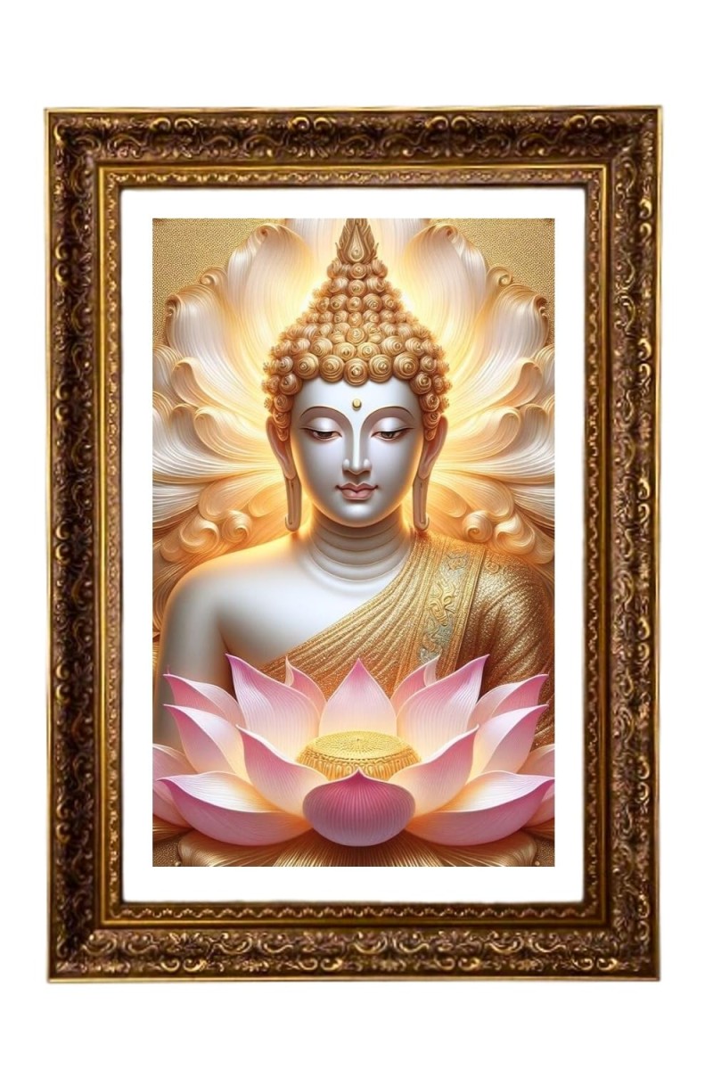 Lord Buddha Big Photo Frame - 20x28 Inches For Home,Temple & Office Decoration (F11270)