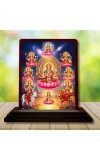 Car Desk/Table Top Ashta Lakshmi Wooden Photo Stand 3x4 Inches, Compact & Stylish Spiritual Display For Car, Home & Office (Pack Of 1) (F14354)