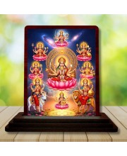 Car Desk/Table Top Ashta Lakshmi Wooden Photo Stand 3x4 Inches, Compact & Stylish Spiritual Display For Car, Home & Office (Pack Of 1) (F14354)