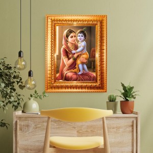 Bal Gopal And Mata Yashoda Golden Designer Photo Frame | 10x14 Inch Religious Wall Hanging Frame For Home & Office Decoration | Hindu Deity Bal Gopal And Mata Yashoda Spiritual Gift Item Bal Gopal And Mata Yashoda Golden Designer Photo Frame | 10x14 Inch Religious Wall Hanging Frame For Home & Office Decoration | Hindu Deity Bal Gopal And Mata Yashoda Spiritual Gift Item