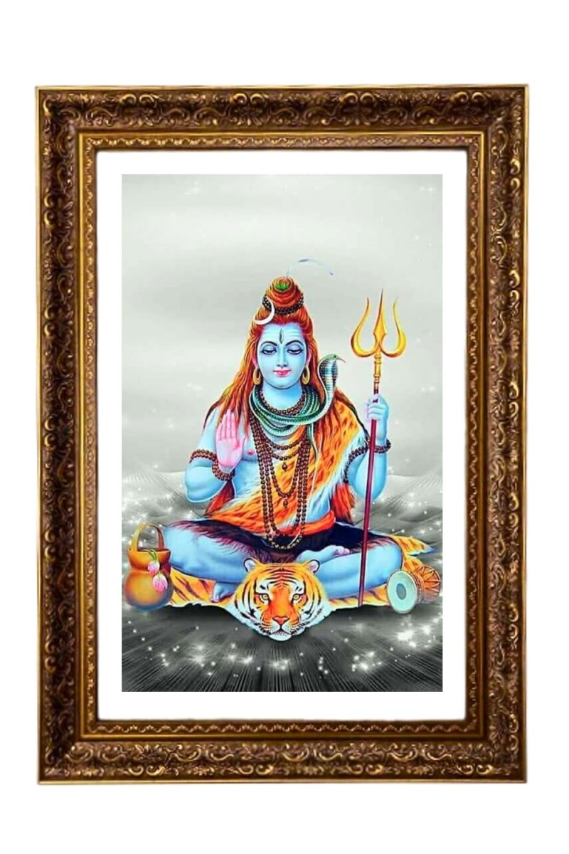 Lord Mahadev Big Photo Frame - 20x28 Inches For Home,Temple & Office Decoration (F11290)
