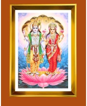 Golden Photo Frame - 10x14 Inches | Elegant Wooden Frame For Home, Office & Temple Decoration | Spiritual Wall & Table Decor and Gift Item