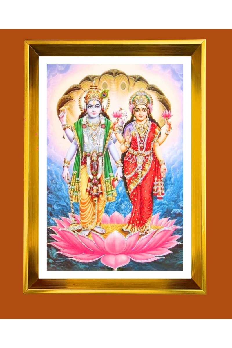 Golden Photo Frame - 10x14 Inches | Elegant Wooden Frame For Home, Office & Temple Decoration | Spiritual Wall & Table Decor and Gift Item