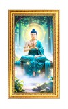 Buddhisim Digital Golden Color Photo Frame | Hindu Religious Wall Decor | 8x15 Inches - Inspirational Wall Art For Office, Home Decor - Ideal Spiritual Gift (F10370)